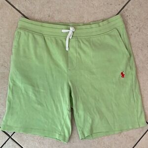 Polo Ralph Lauren Knit Shorts Mens Large Lime Green Excellent Drawstring Cotton